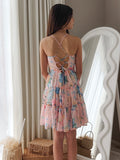 Girls tiered floral birthday party dress