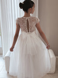 Close-up of lace bodice on Abby Grace White Lace Dress – delicate floral lace detail