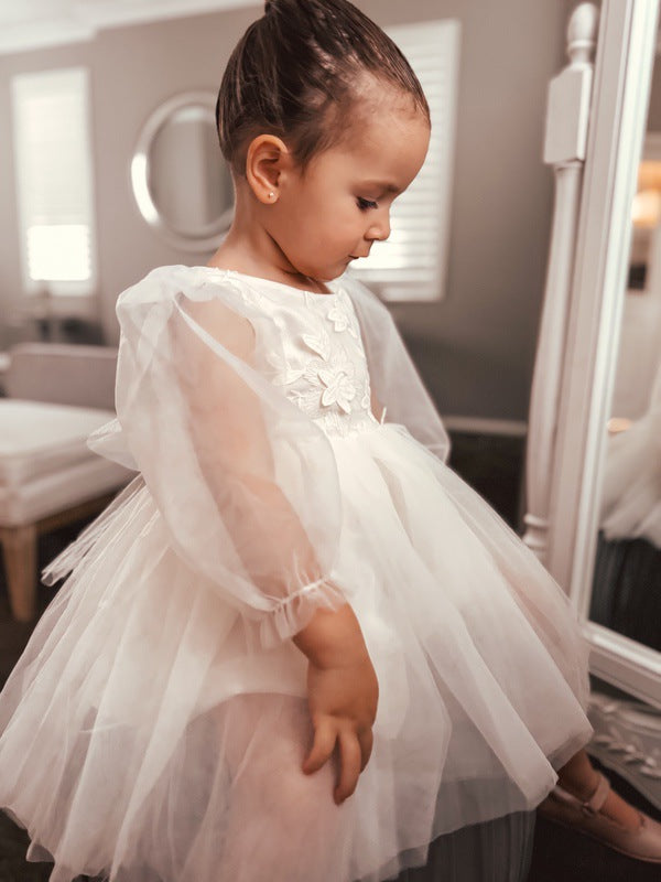 Alyssa Ivory Flower Girls Dress - Sale