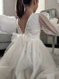 Alyssa Girls Ivory Long Sleeve Dress - Full Length - A Little Lacey · Photo 4 of 13