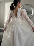 Alyssa Girls Ivory Long Sleeve Dress - Full Length - A Little Lacey · Photo 6 of 13