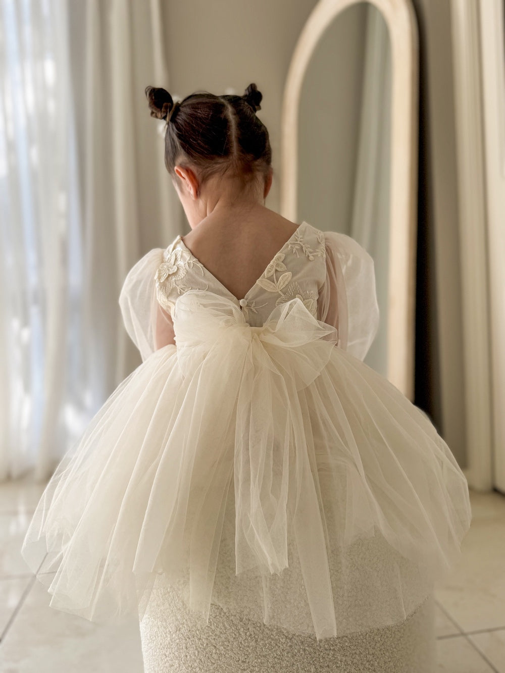 Alyssa Ivory Flower Girls Dress