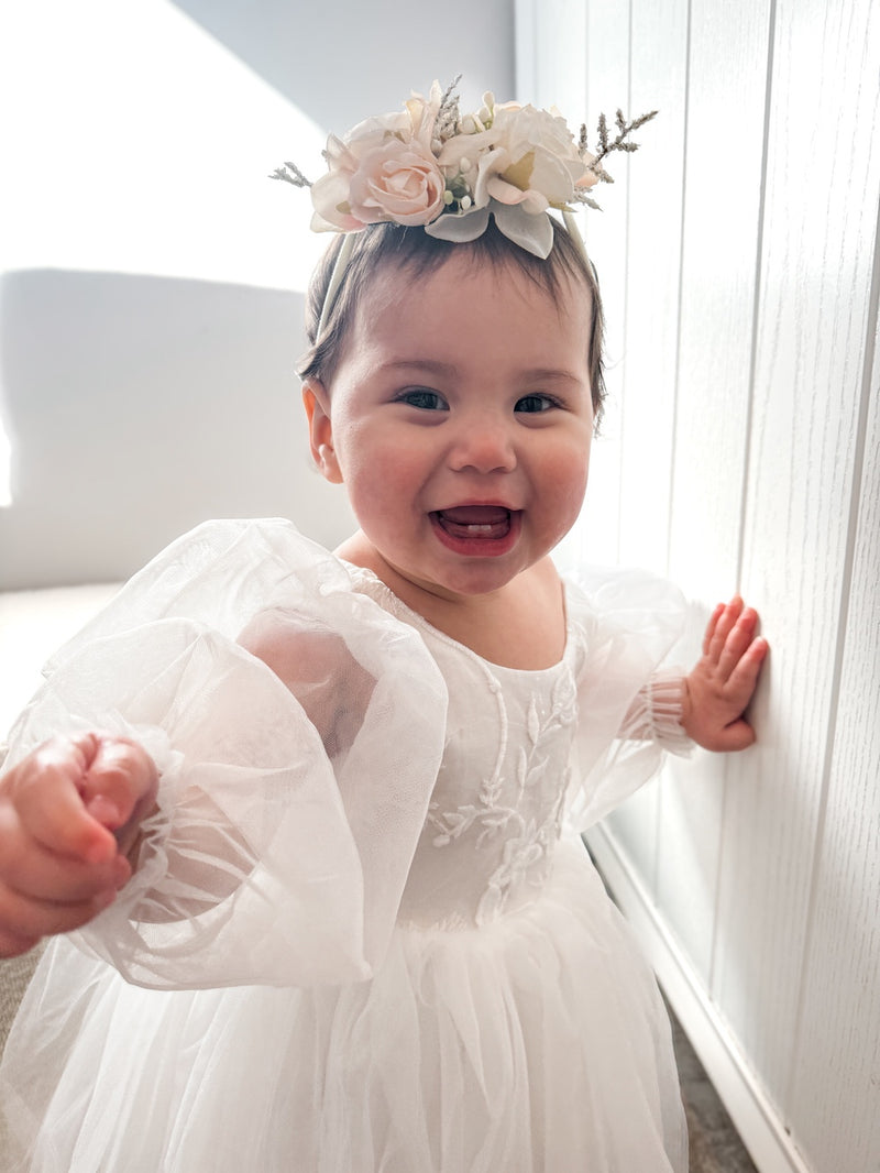 Alyssa White Baby Dress - A Little Lacey