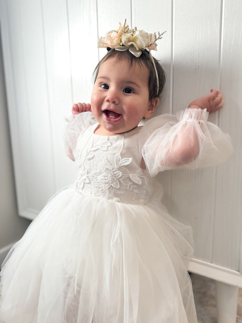 Alyssa White Baby Dress - A Little Lacey