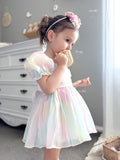 Anastasia Girls Rainbow Dress – perfect for unicorn and mermaid birthday parties