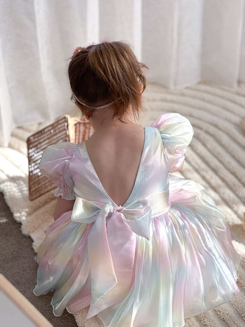 Anastasia Girls Rainbow Organza Dress - A Little Lacey