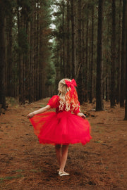 Annabella Red Girls Christmas Dress - SIZE 5 & 7 - A Little Lacey