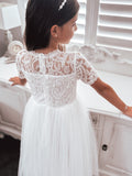 Annalise Girls White Short Sleeve Dress - A Little Lacey · Photo 4 of 21