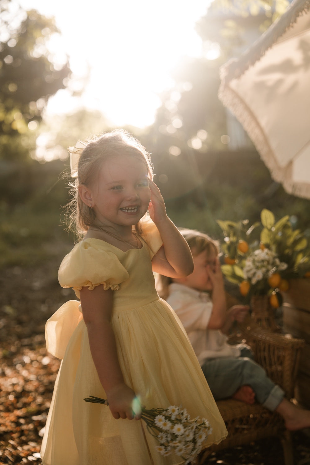 Arabella Yellow Girls Dress