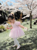 Soft pink baby girls special occasion dress