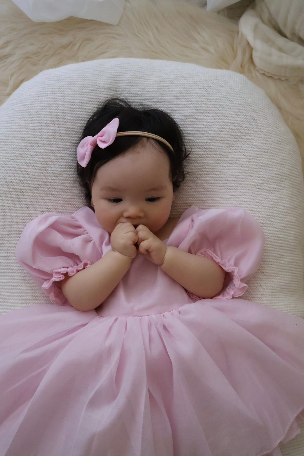 Pink baby girl dress for wedding guest