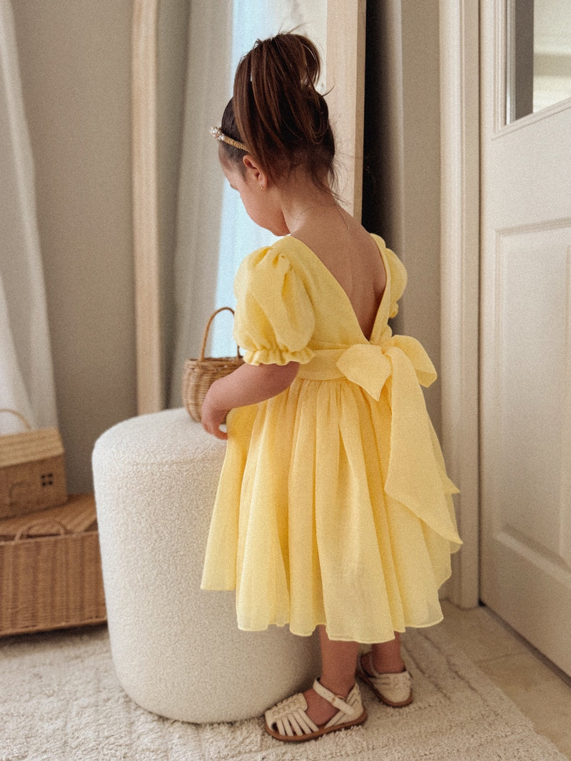 Arabella Girls Yellow Dress - A Little Lacey