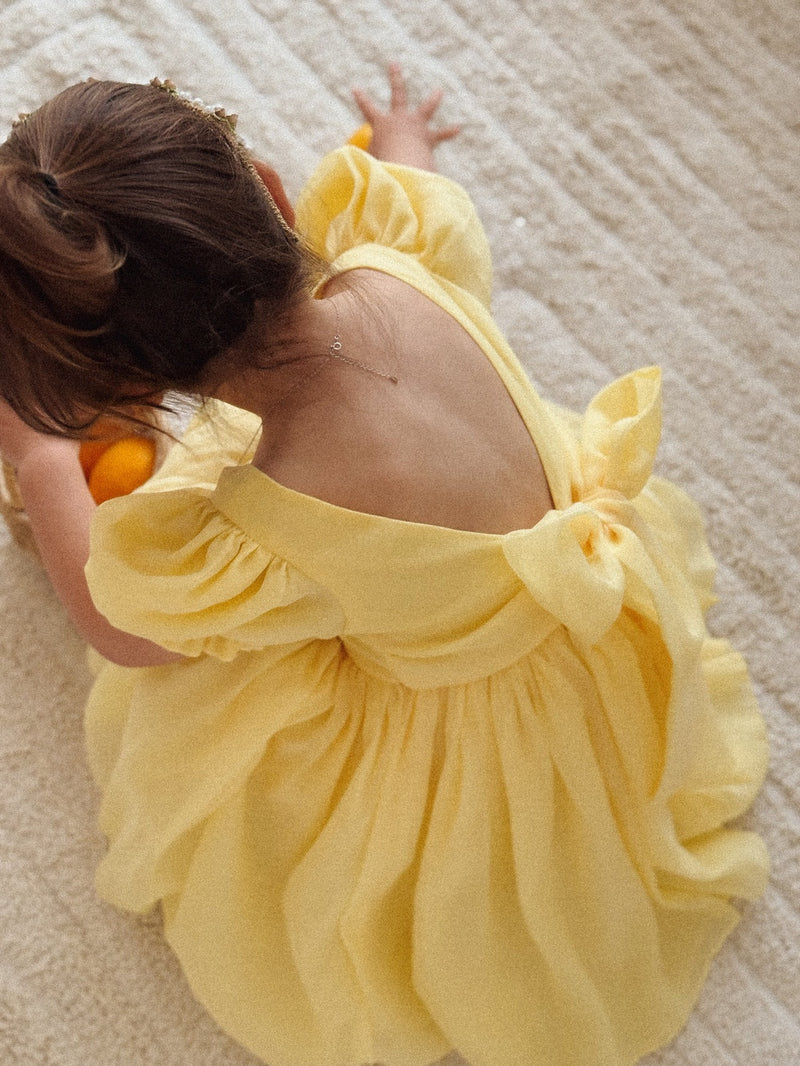 Arabella Girls Yellow Dress - A Little Lacey