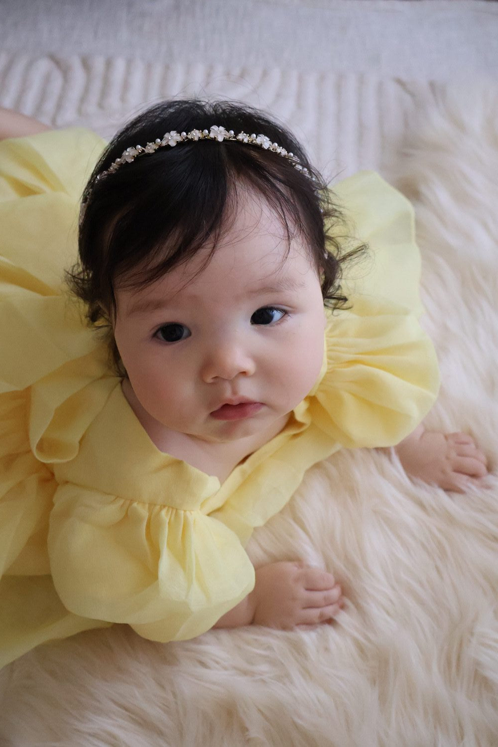 Arabella Yellow Girls Baby Dress