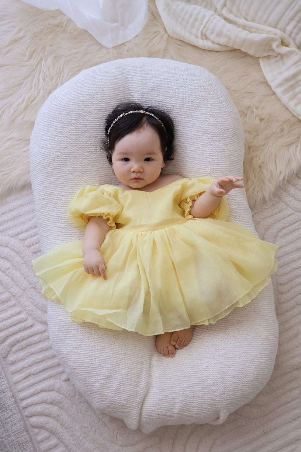 Arabella Yellow Girls Baby Dress - A Little Lacey · Photo 3 of 8