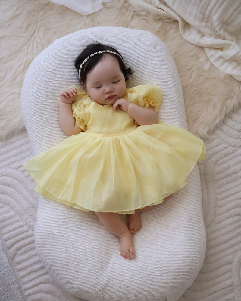 Arabella Yellow Girls Baby Dress - A Little Lacey