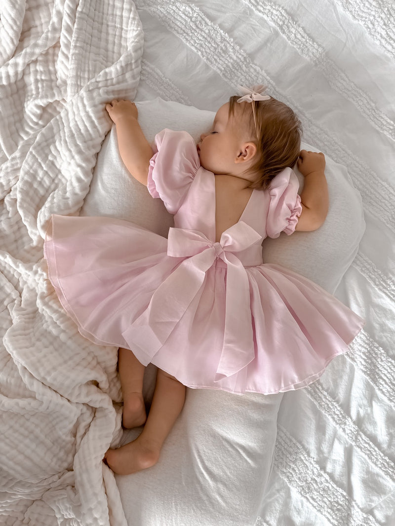 Arabella Pink Girls Baby Dress - A Little Lacey