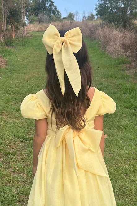 Large yellow sailor bow for girls yellow dress