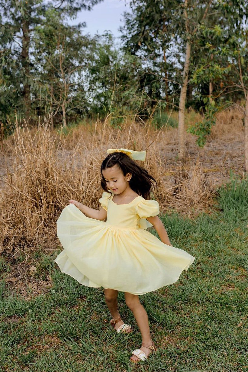 Arabella Girls Yellow Dress - Flower Girl Dresses