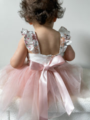 Aria Tulle Baby Romper - Dusty Pink - A Little Lacey