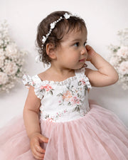 Aria Tulle Baby Romper - Dusty Pink - A Little Lacey
