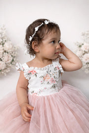 Aria Tulle Baby Romper - Dusty Pink - A Little Lacey
