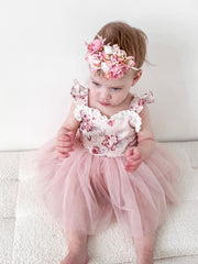 Aria Tulle Baby Romper - Nectar - A Little Lacey