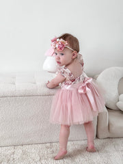 Aria Tulle Baby Romper - Nectar - A Little Lacey