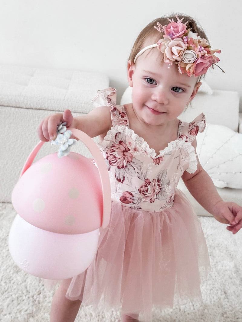 Aria Tulle Baby Romper - Nectar - A Little Lacey