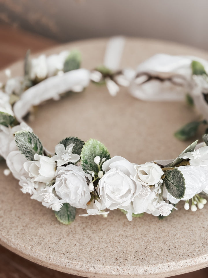 Aria Girls White Flower Crown