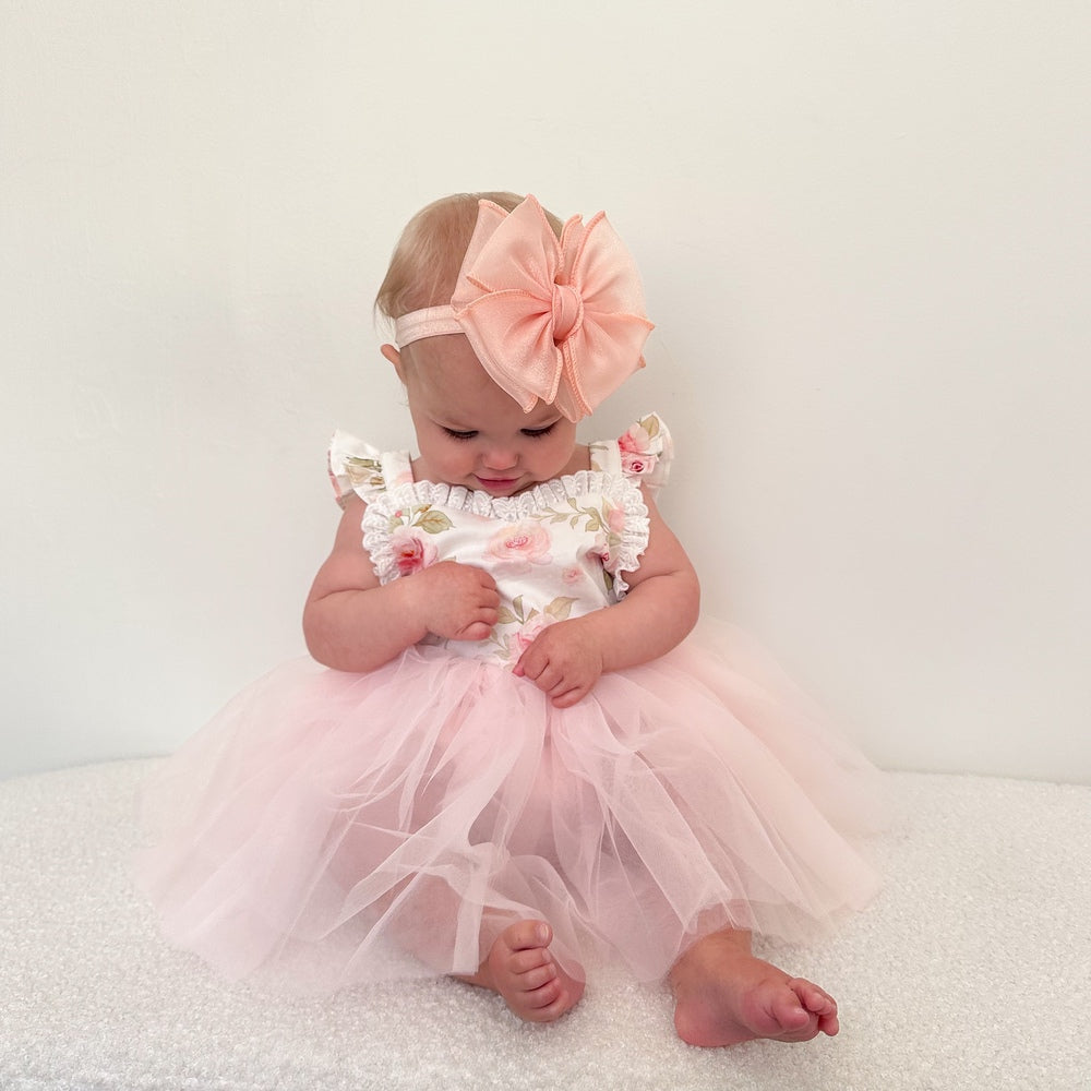 Peach Girls Baby Headband - Shop AllClose-up of peach girls baby headband on white background