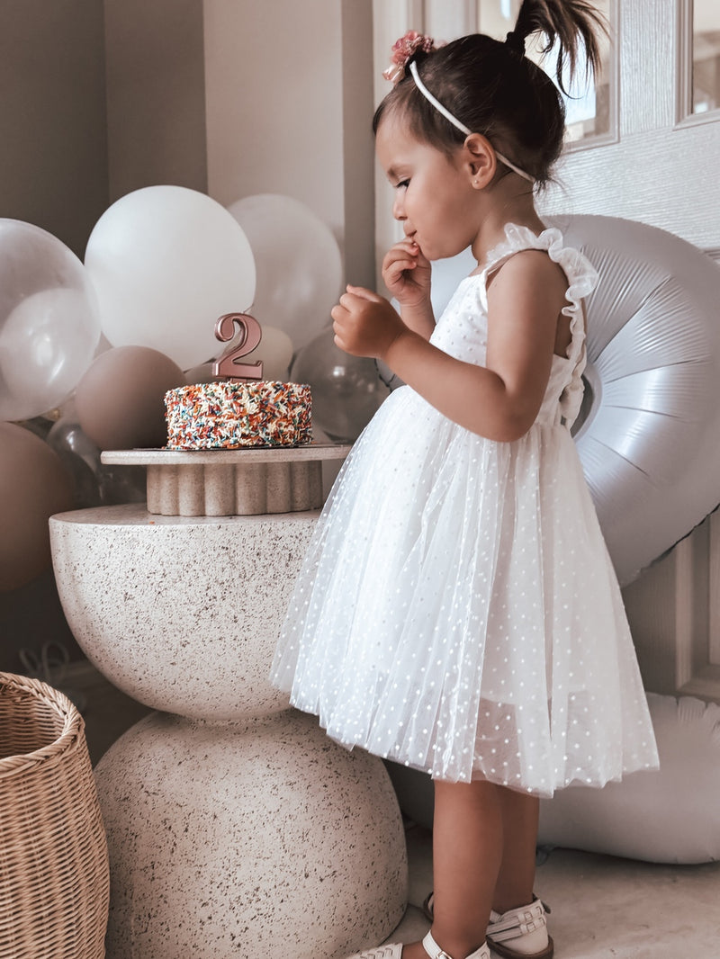 Aspen White Flower Girl Dress