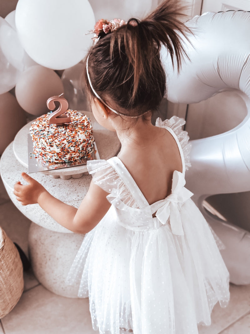 Aspen White Flower Girl Dress - A Little Lacey