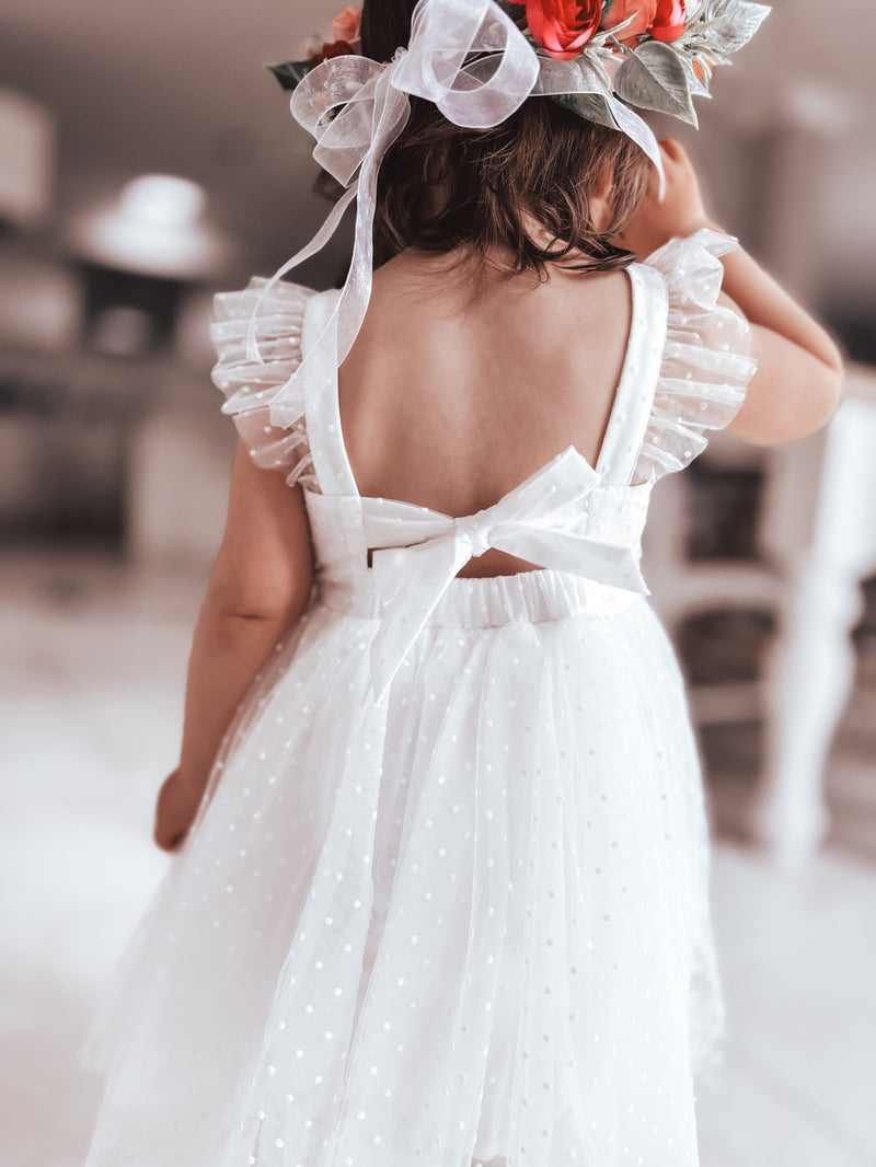 Aspen White Flower Girl Dress - A Little Lacey