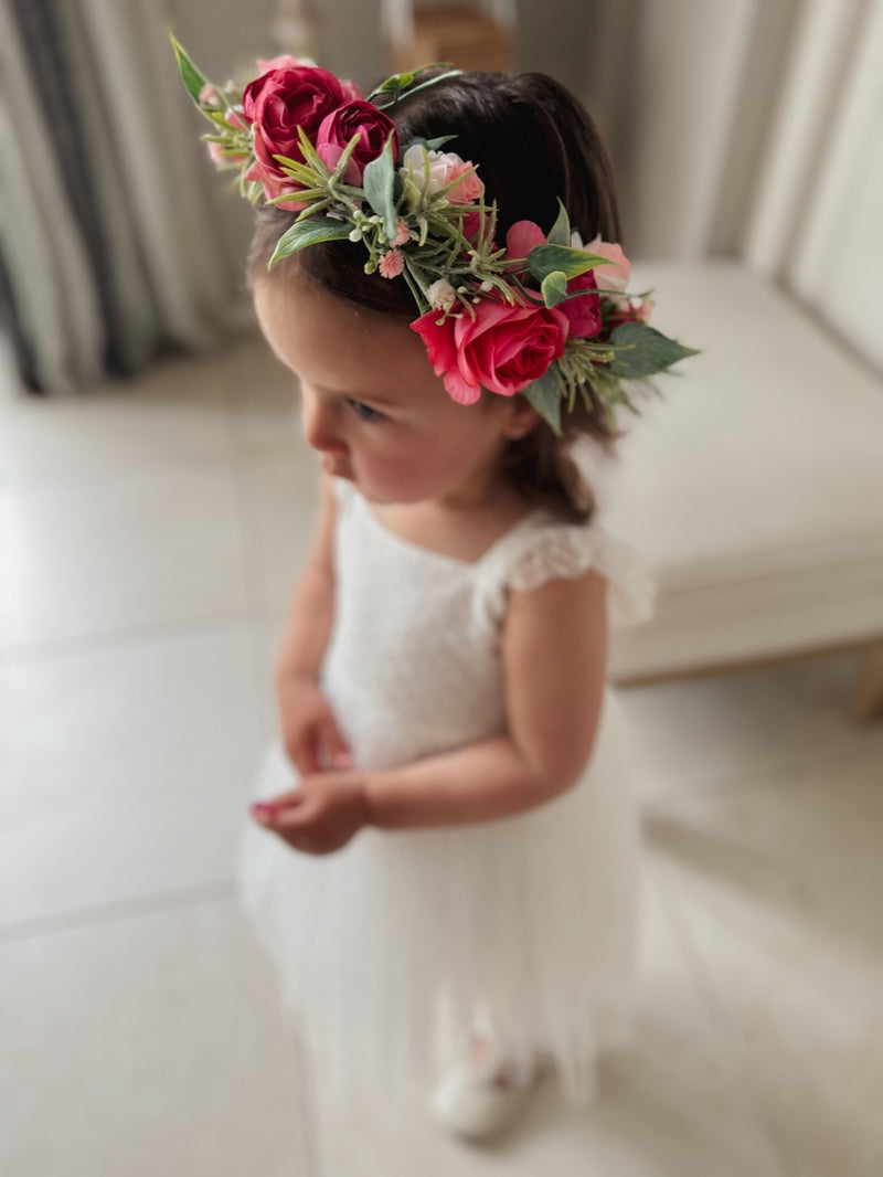 Aspen White Flower Girl Dress - A Little Lacey