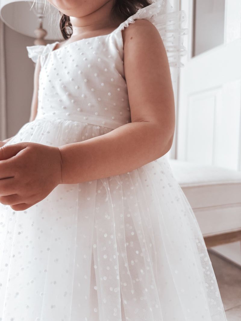 Aspen White Flower Girl Dress - A Little Lacey