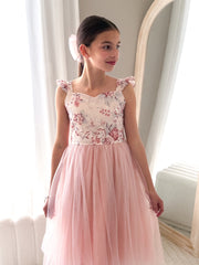 Audrey Rose Girls Tulle Dress - Nectar - A Little Lacey