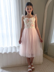 Audrey Rose Girls Tulle Dress - Light Pink - A Little Lacey