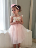 Audrey Rose Girls Dress in pink tulle perfect for weddings and parties