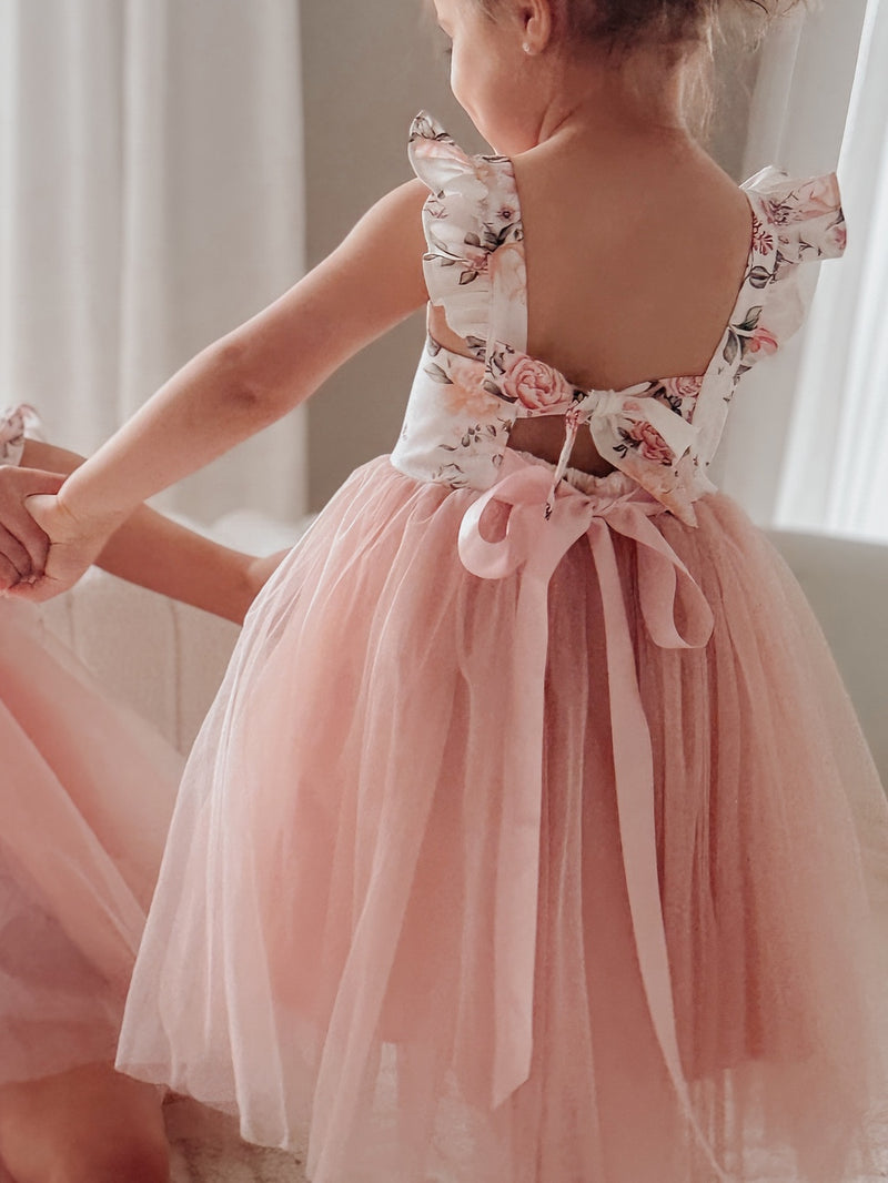 Audrey Rose Girls Tulle Dress - Dusty Pink - A Little Lacey