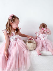 Aria Tulle Baby Romper - Nectar - A Little Lacey
