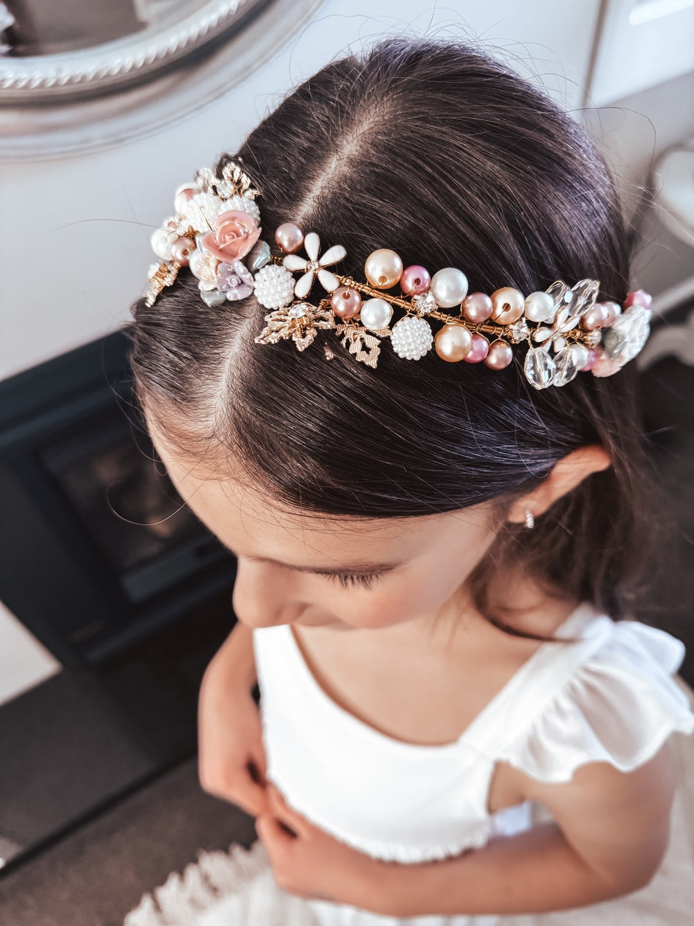 Aurora Girls Pearl Flower Headband