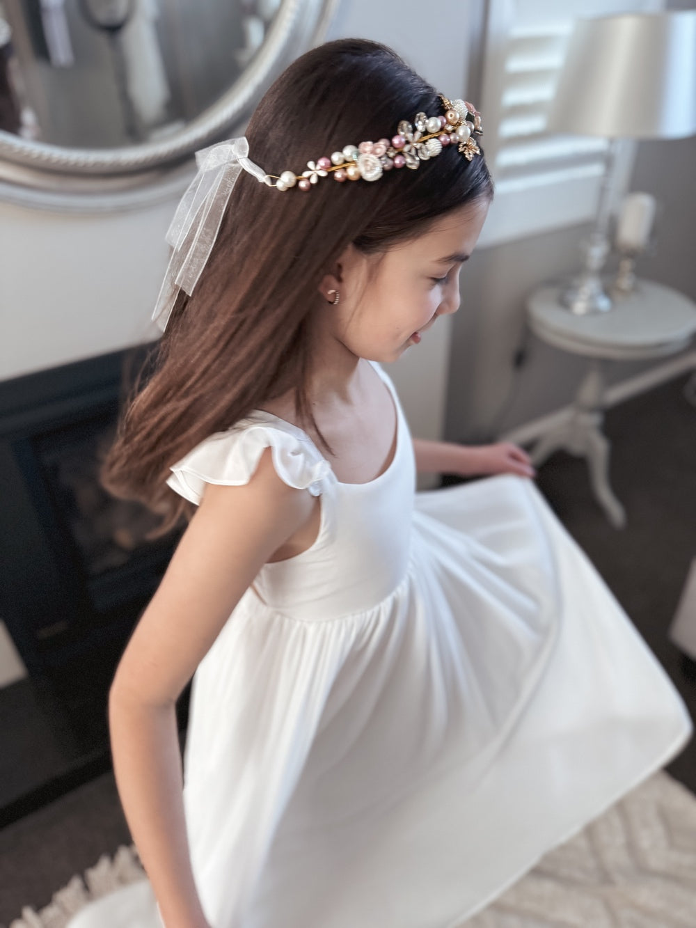 Aurora Girls Pearl Flower Headband