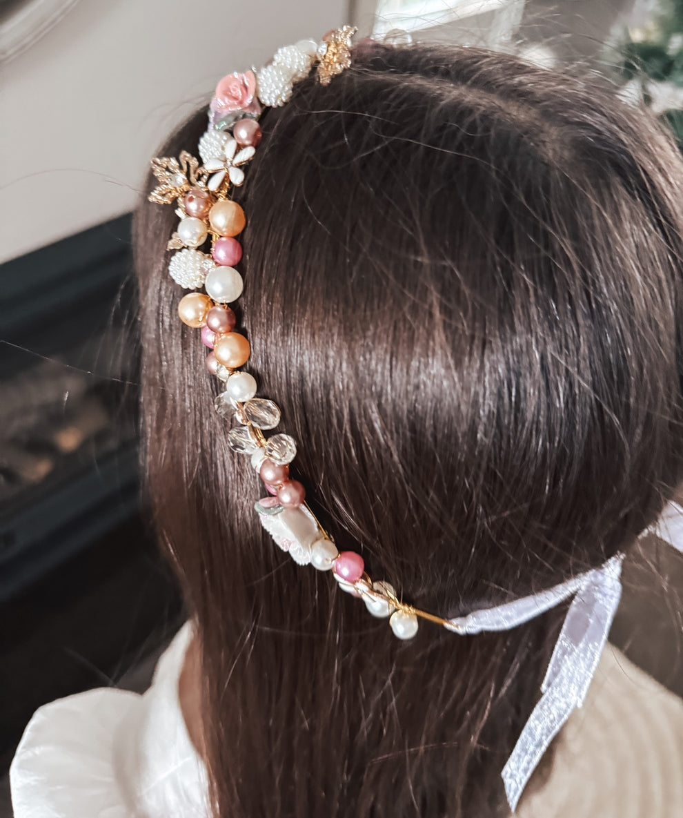 Aurora Girls Pearl Flower Headband - A Little Lacey · Photo 5 of 6