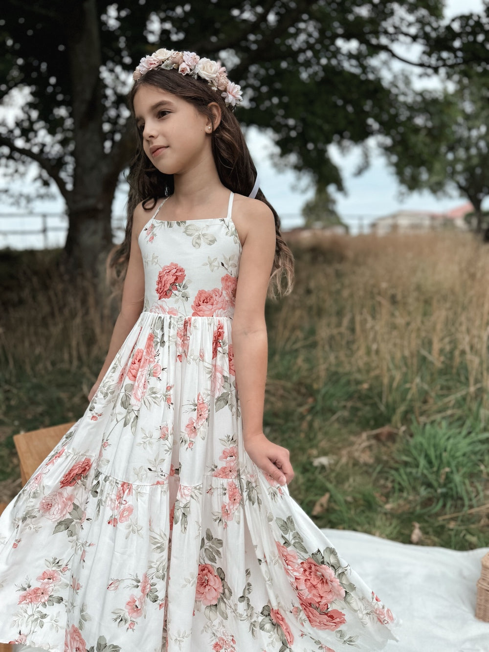 Ava Girls Floral Maxi Dress - Tween Girls Dresses
