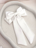 Classic oversize white satin flower girl bow