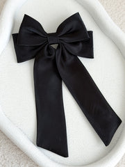 Amelie Black Satin Bow - A Little Lacey