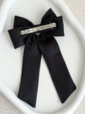 Classic black satin bow for girls hairstyles