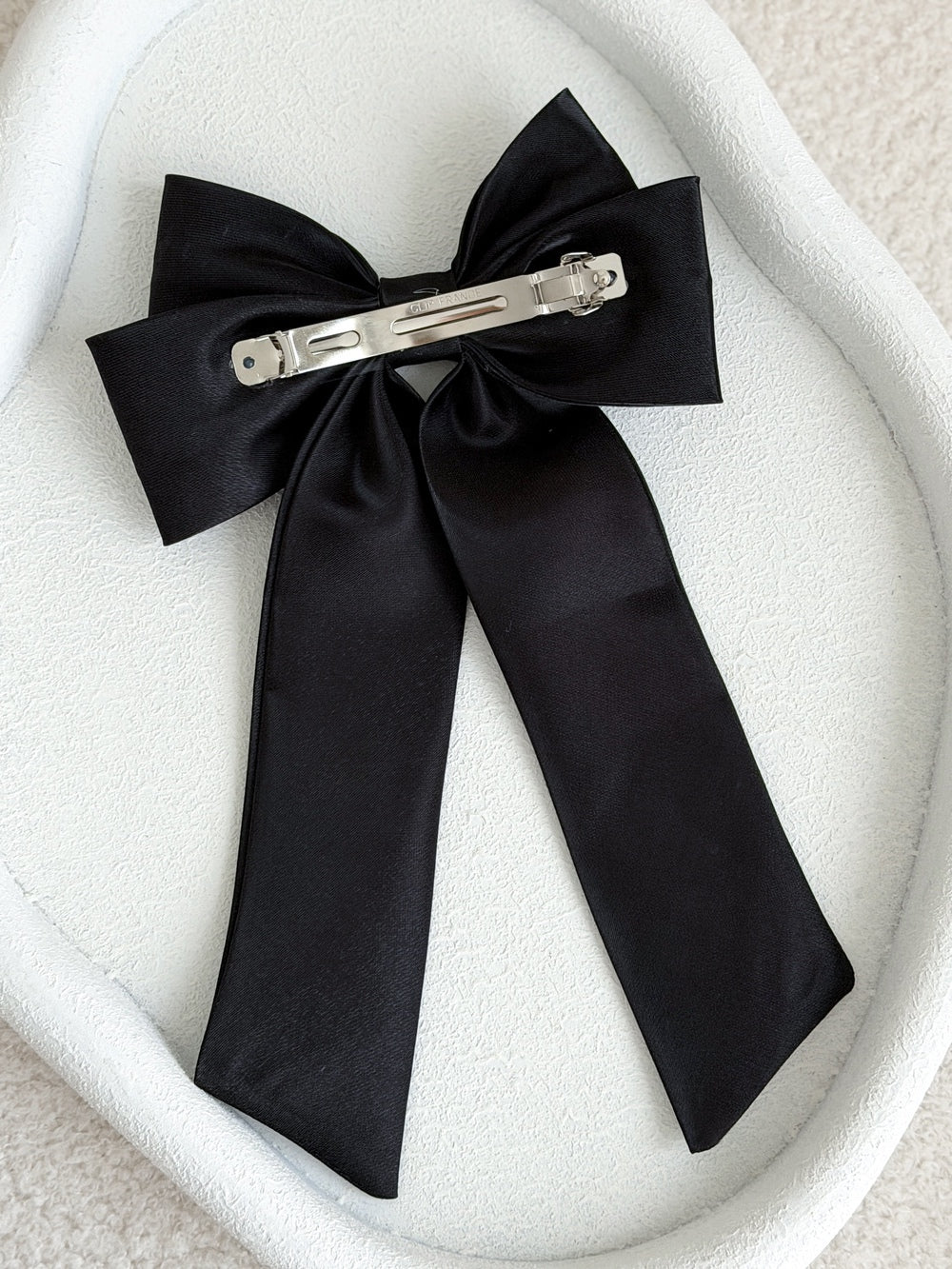 Classic black satin bow for girls hairstyles