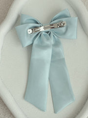 Amelie Blue Satin Bow - A Little Lacey